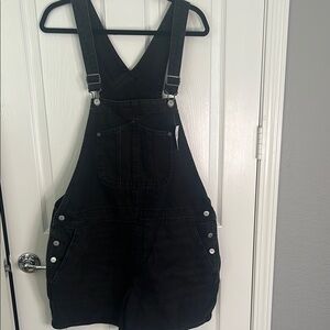 NWT Old Navy Black Denim Overalls, Size XL